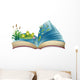 A book with an image of the frogs and fishes in the pond Wall Decal