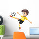 Boy Kicking Soccer Ball Wall Mural