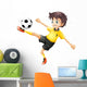 Boy Kicking Soccer Ball Wall Mural
