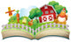 A book with an image of a farm Wall Decal