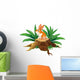 A Bunny Sitting on a Stump with Green Leaves Wall Decal