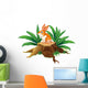 A Bunny Sitting on a Stump with Green Leaves Wall Decal
