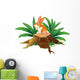 A Bunny Sitting on a Stump with Green Leaves Wall Decal