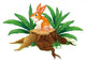 A Bunny Sitting on a Stump with Green Leaves Wall Decal