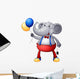 An Elephant with Balloons Wall Decal