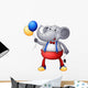 An Elephant with Balloons Wall Decal