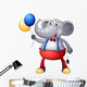 An Elephant with Balloons Wall Decal