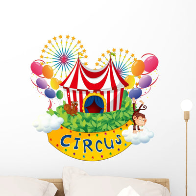 Carnival Circus Wall Decal shown on a wall