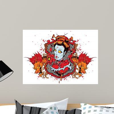 Barb Wire Wall Decal shown on a wall