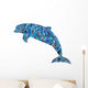 Illustration of Dolphin Composed of Colors Wall Decal