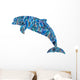 Illustration of Dolphin Composed of Colors Wall Decal