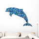 Illustration of Dolphin Composed of Colors Wall Decal