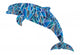 Illustration of Dolphin Composed of Colors Wall Decal
