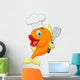 Fish chef cartoon Wall Decal