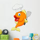 Fish chef cartoon Wall Decal