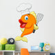 Fish chef cartoon Wall Decal