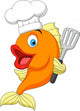 Fish chef cartoon Wall Decal