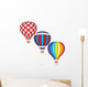 Hot Air Balloons With Woven Gondola Wall Decal