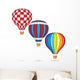 Hot Air Balloons With Woven Gondola Wall Decal