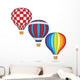 Hot Air Balloons With Woven Gondola Wall Decal