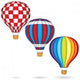 Hot Air Balloons With Woven Gondola Wall Decal