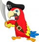 Cute Parrot Pirate Wall Decal
