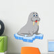 Cute walrus on ice Wall Decal