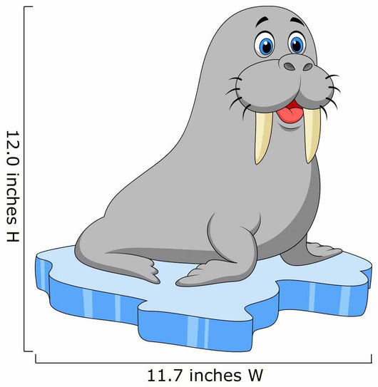 Cute walrus on ice Wall Decal