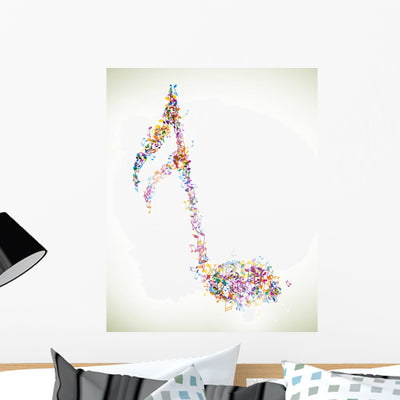 Vector Illustration Abstract with Wall Decal shown on a wall