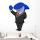 Business shark cartoon Wall Decal