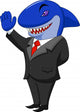 Business shark cartoon Wall Decal