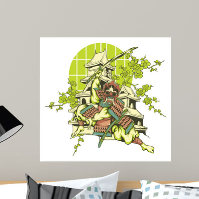 Asian Spring Wall Decal shown on a wall