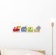 Train with Animals White Wall Decal