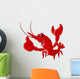 Cute Red Shrimp Cartoon Thumb up Wall Mural