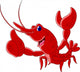Cute Red Shrimp Cartoon Thumb up Wall Mural