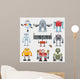 Nine Cartoon robots Wall Decal