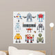 Nine Cartoon robots Wall Decal