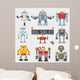 Nine Cartoon robots Wall Decal
