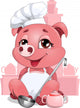 Pig Cook Wall Decal