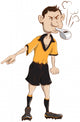 Soccer Referee Blows Whistle