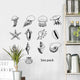 Collection of sea animals and shells Wall Decal