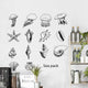 Collection of sea animals and shells Wall Decal
