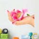 Closeup of hands of young woman with elegance manicure and Wall Decal