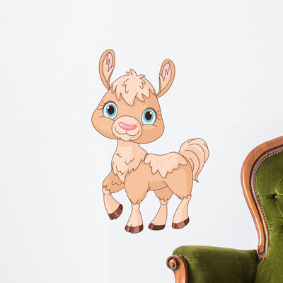 Llama Wall Decal shown on a wall