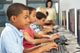 Elementary Students Working Computers