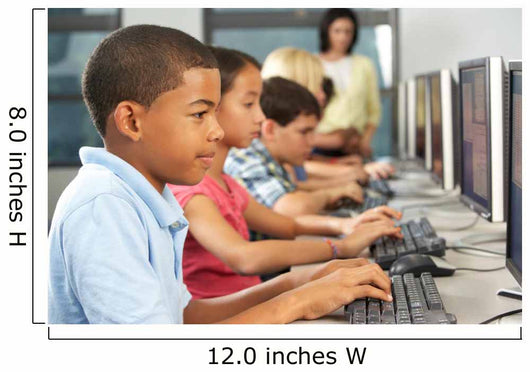 Elementary Students Working Computers