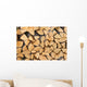 Pile of Wood Logs Ready for Winter Wall Mural