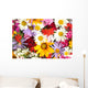 beautiful bouquet of bright  wildflowers, close up Wall Mural