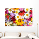 beautiful bouquet of bright  wildflowers, close up Wall Mural