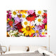 beautiful bouquet of bright  wildflowers, close up Wall Mural